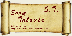 Sara Talović vizit kartica
